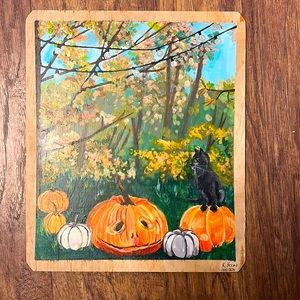 Hand painted wood panel